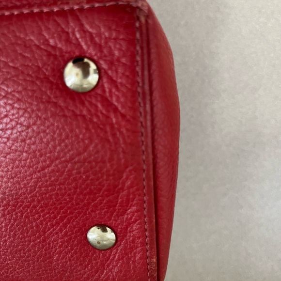 Coach red leather turn lock tote bag ! - Picture 5 of 10